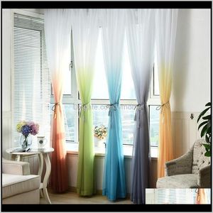 Drapes Deco El Supplies Home Gardenbedruckte Küchen-Tüllvorhänge 3D-Dekorationen Fensterbehandlungen Amerikanischer Wohnzimmerteiler Transparenter Voil