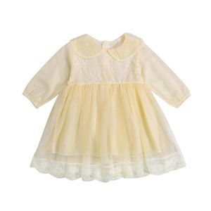 Wholesale beige toddler dresses for sale - Group buy Girl s Dresses Y Toddler Girls Princess Dress Beige Solid Color Flower Lace Ruffled Collar Long Flared Sleeves Tutu For Party