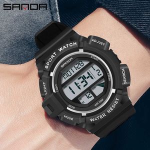 SANDA Luxury Fashion Digital Watch Men's Shockproof Waterproof 50M Sports Watch Chronograph Luminous Electronic Men's Watch G1022