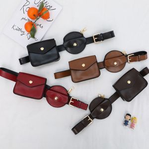 Kinder Kleinkind Kleine Taille Tasche Gürtel Tasche Geldbörse Kind Mädchen PU Leder Retro Fanny Pack Solide Mini Hüfte Bum Taschen münze Beutel