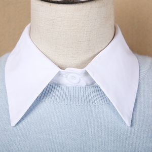Ofis Bayanlar Bluz Beyaz Sahte Yaka Gümüşme Moda Zarif Kadın Sahte Yarım Gömlek Ayrılabilir Kadın Giyim 210521