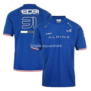 Bilfläktar T-tröja Blå svart andningsbar Jersey Kortärmad tröja Kläder Ny 2020 Alpine Spanien F1 Team Motorsport Alonso Racing T-shirts mm7r