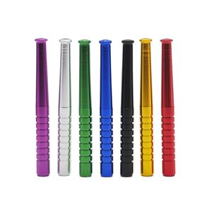 Tubulação de metal Mini Barrel Reto 78mm Portátil Misto Bloco Misto Tubo Alumínio Liga Bastão Bastão De Beisebol Fumando Um Pessoas Tubos de Pessoas