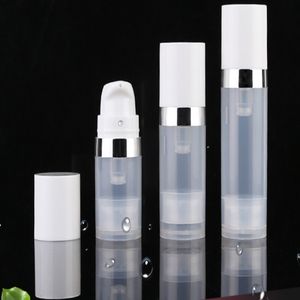 Flaconi airless vuoti da 5 ml e 10 ml. Tubo trasparente per imballaggio cosmetico con pompa per vuoto, coperchio per bottiglia di lozione