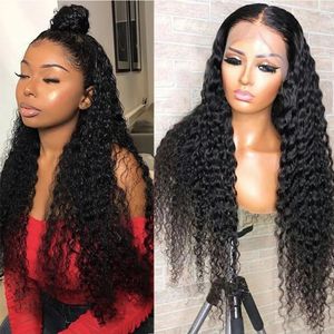 Transprent Deep Wave 13x6 koronka przednia peruka remy peruwiańska ludzka peruka włosów jedwabna top pełny laks 360 Laces Frontal Natural Kolor Opasek na głowę