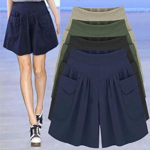 Women's Shorts Spot Plus Fat Size Loose Summer Casual Elastic Waist Wide Legs Thin Pants Women