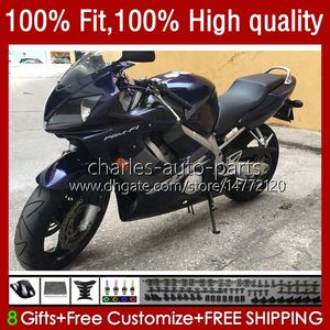 OEM KAYWORK FÖR HONDA CBR 600F4I 600 F4I FS CC F4 I CBR600F4I 04-07 55NO.165 600CC CBR600 F4I 04 05 2006 2007 CBR600Fs Mörkblå 2004 2005 06 07 Injektionsvaror Kit