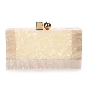 Akrylväska Marmor Mönster Handväskor Kvinnor Väskor Designer Berömd Koppling Bag Party Wedding Clutch Purse Bolso