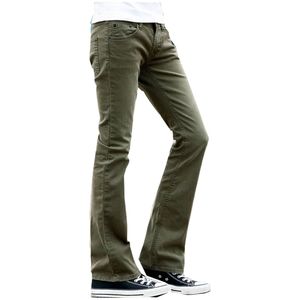 pantaloni jeans svasati da uomo stile vita alta pantaloni lunghi verdi neri 210715