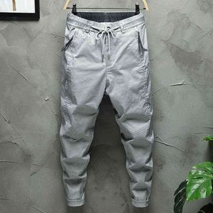 Style British Casual Pants Men Cec Functional Personality Net Red Ice Silk Men's Nine Point Ruffian Handsome