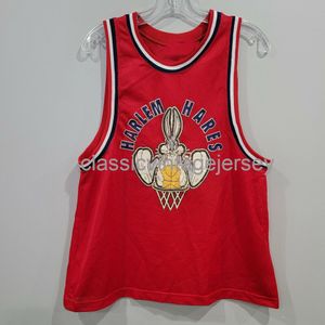 Zszyte niestandardowe 90. Harlem Hares Bugs Bunny Basketball Jersey Men Men Men Youth Basketball Jerseys XS-6xl