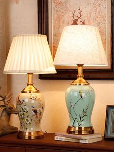 Table Lamps Chinese Classical Flower And Bird Ceramic Lamp For Bedroom Living Room Bedside Study Modern Night Light