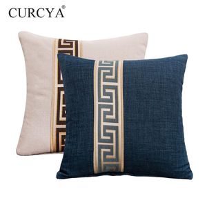 Cushion/Decorative Pillow CURCYA Traditional China Style Car Chair Cushion Covers Like Linen Chinese Rosewood Sofa Decorative Cases 45x45cm