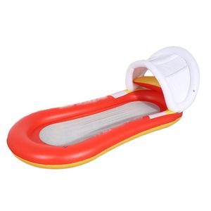 Inne baseny Spashg Nadmuchiwane Pływające łóżko PVC Składany Reklanterki Basen Survival Water Hammock Nadmuchiwanie Floating Row z Shade Shed Wh0458