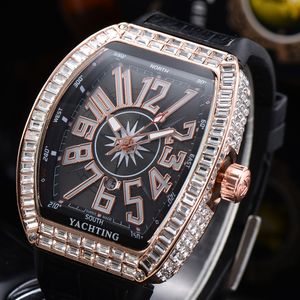 Högkvalitativa Mens Klockor Iced Out Wristwatches Diamond Case V45 Quartz Movement Collection Fashion Analog Watch Shining Dress Vattentät Klocka Montre de Luxe