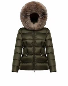 Kadınlar Naylon Kısa Down Ceket Fermuar Kapatma Cepleri Beltthick Sıcak Coat Klasik Tasarımcı Lady Fur Hood Kış Dış Giyim
