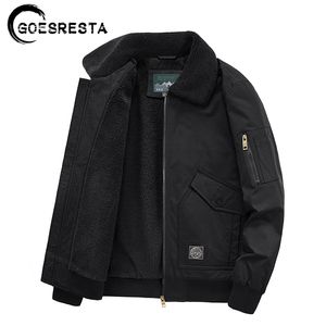 Mężczyźni Kurtka Marka Zima Zagęścić Polar Ciepły Casual Płaszcz Lamb Moda Wojskowy Wojskowy Windbreaker S 211217