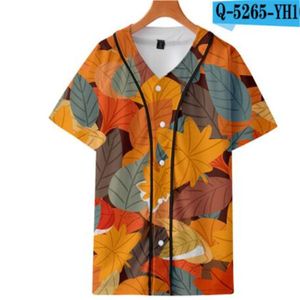 Mäns Baseball Jersey 3D-T-shirt Tryckknappskjorta Unisex Summer Casual Undershirts Hip Hop Tshirt Teens 067