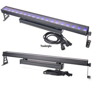 6 Stück LED-Bar-Wandfluter im Freien, Außenbeleuchtung für Gebäude, 18 x 18 W, 6-in-1-RGBWA-UV-wasserdichtes LED-Wandfluter-Bühnenblitzlicht