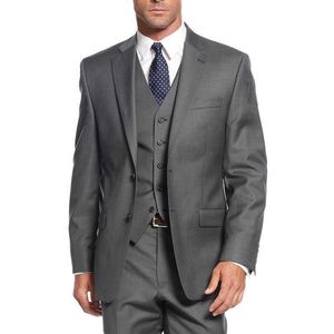 3 peças Groom Tuxedo Grey formal homens ternos com entalhado lapela de forma masculino Set Jacket Pants Colete Traje de Noiva Novo X0909 2020