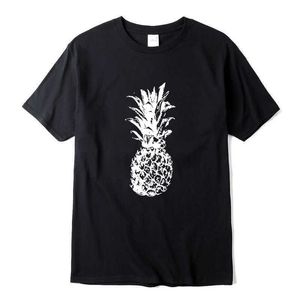 Xin Yi Men Fashion Casual Toppkvalitet 100% Bomull Lös ananas Tryckt T Shirt Casual Summer Loose Cool Men T Shirt För Män Y0809