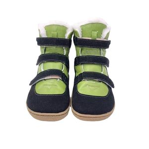 Tipsietoes Top Märke BARFOOT Äkta läder baby toddler tjej pojke barn skor för mode vinter snö stövlar 211227