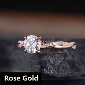Luksusowa biżuteria dla kobiet prezenty ślubne pierścienie Moissanite Fidget Gold Aillos Mujer