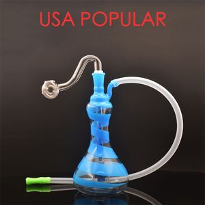 Colorful vase colorful 10mm Female Mini Glass Bong Water Pipes Pyrex Hookah Oil Rigs Smoking Bongs Thick Heady Recycler Rig