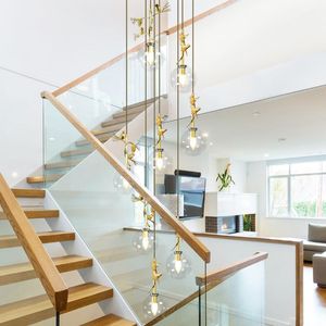 Hersteller benutzerdefinierte kreative Luxus-Lotusblatt-Glas-Deckenlampen für das Wohnzimmer der Villa und die Lobby El Pendant