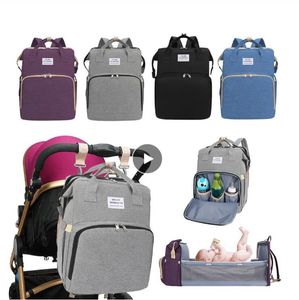 Mommy Crib Bag Multi-Function Diaper Backpack Foldable Oxford Cloth Stroller Nappy Maternity Bags Large Capacity Outdoor Bed