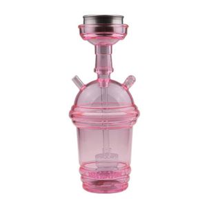 スターバックスカップ水ギセルキット輝くLEDガラス材料カラフルな牛乳ティーカップアクリル水パイプ耐久性80cmホース卸売価格