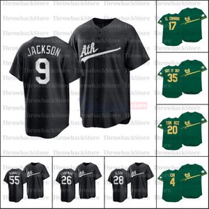 2021 Players' Weekend All Black Fashion Baseball Jersey 10 Marcus Semien 23 Jurickson Profar 2 Khris Davis 22 Ramon Laureano Chad Pinder