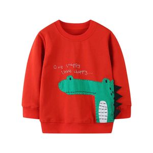Jumping Meters Animals Applique Cotton Sweatshirts Baby Girl Clothes Children Clothing t shirts Girls Hoodies Kids Blouse 210529