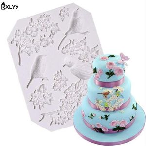Cake Gereedschap Bxlyy Fondant Magpie Plum Style Silicone Mold Chinese Rose Decoration Tool Dry Pais Wedding Birthday Kitchen z