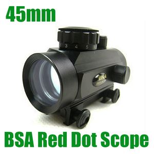 BSA 45mm Vermelho e Verde Dot Hunting Rifle Scope 1X45 Sight Fit 20mm Weaver Rail