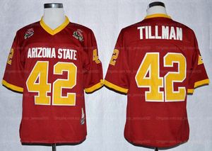 Vintage Pat Tillman 42 College Football Jersey 1997 Rose Bowl Sun Devis ASU Mens Stitched Maroon Camicie di alta qualità Maglie