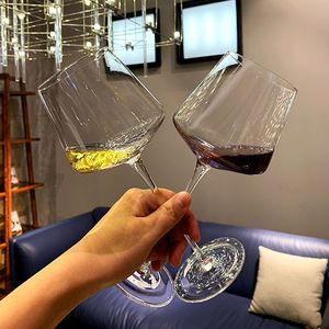 كريستال معزول كأس القدح wineglass الشمبانيا المزامير النظارات النظارات الإبداعية النبيذ الزجاج مطبخ 210326