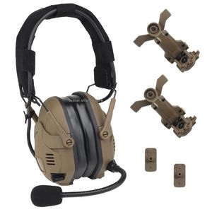 Tactical Accessories Headset Hunting Shooting Military Helmets Army Noise Reduction Sound Pickup Headphone With M-Lok ARC Guide Rail