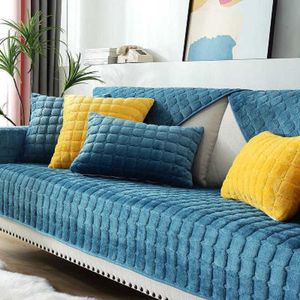 Vinter vardagsrum soffa täcker plysch soffa nordisk kudde fyra årstider handduk l-formad skyddsväska 210723