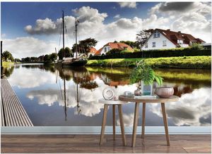 Sfondi 3d Po Wall Paper Personalizzato Murale Stile Europeo Villa Super Clear Canal Home Decor Soggiorno Carta Da Parati Per Pareti In Rotoli