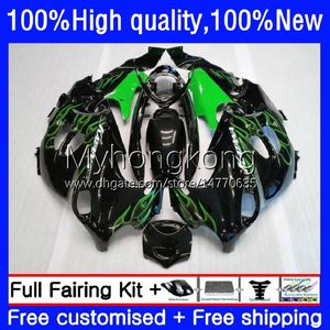 Kropp för Suzuki Katana GSXF600 GSXF750 GSXF 600 750 CC 98-02 17NO.110 GSX600F 600CR 750CC 1998 1999 2000 2001 2002 Green Flames GSX750F GSXF-600 98 99 00 01 02 OEM FAIRING