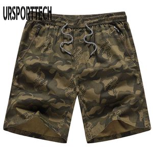Ursporttech мужские камуфляжные шорты лето пляж молния безопасный карманный быстрый сухой мода 4xL большой размер мужские бермуды короткие Homme 210528