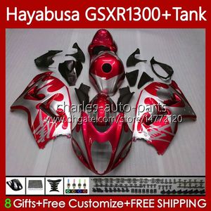 Bodys для Suzuki GSX-R1300 Hayabusa GSXR-1300 красный серебристый GSXR 1300 CC 96-07 74NO.195 1300CC GSXR1300 96 1996 1997 1998 1999 2000 2001 GSX R1300 02 03 04 05 06 07