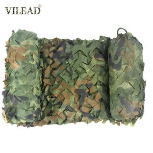 Vilead Woodland Förstärkt Camouflage Net Jungle Sun Shelter Militär Camonetting Awning Cover för Interior Garden Decor Mesh Y0706