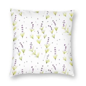 Wholesale lavender cushions for sale - Group buy Cushion Decorative Pillow Lavender Sprigs Nordic Throw Cover Home Decor Wild Flower Floral Plant Cushion
