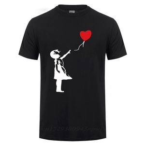 Pływający balon faceci banksy tam nadzieja moda t shirt dla mężczyzn męski krótki rękaw o dekolt bawełna casual t-shirt tshirt 210706