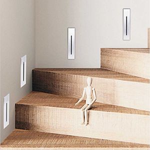 3W Recessed LED 계단 조명 85-265V 실내 야외 단계 벽 조명 방수 계단 빛 코너 복도 계단 램프 210724
