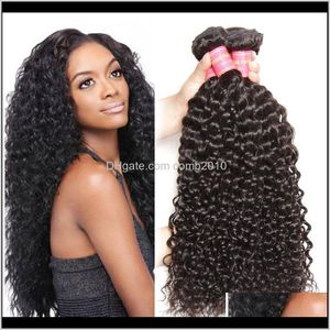 Obehandlad indisk mänsklig remy Virgin Hair Jerry Curly Hair Weaves Hårförlängningar Naturfärg 100g / Bunt Double Weft 3bundles / Lot Xmufc