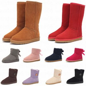 2023 Australia designer women womens kids Australian boot winter buttons snow boots fur furry classic short bailey warm bow tall triplet 34-43 I3xI#