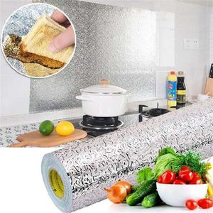 Cozinha auto-adesiva Filme à prova de óleo adesivo alumínio wallsticker wallsticker wallpaper utensílios para decoração 210929